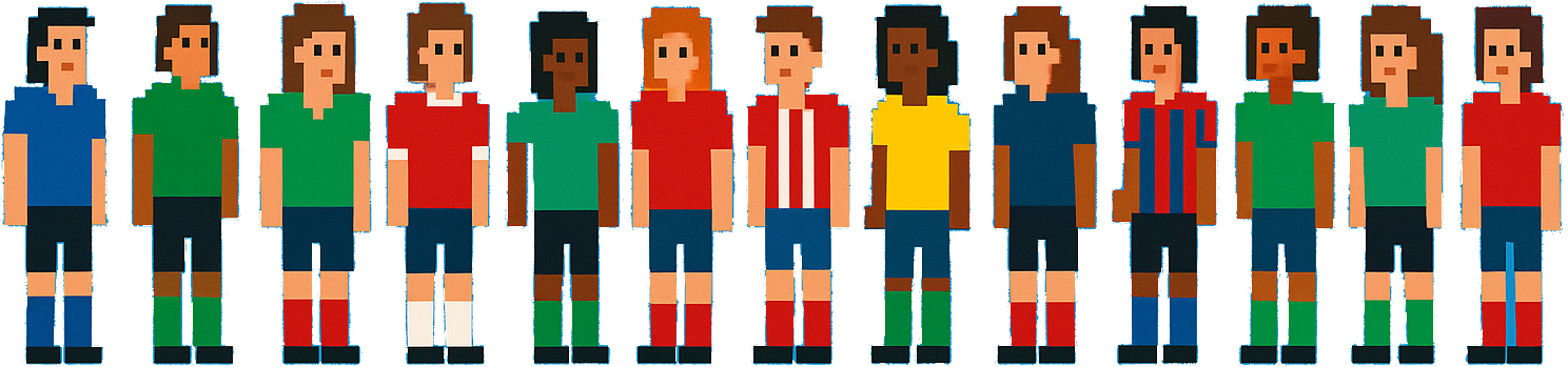 Pixel art football players